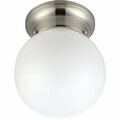 Home Impressions 6 In. Brushed Nickel Incandescent Flush Mount Ceiling Light Fixture ICL9BN